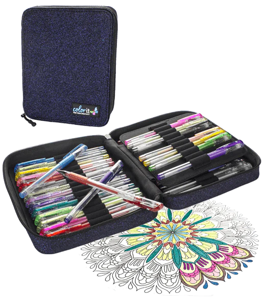 48 GLITTER Gel Pen Set, 48 Ink Refills, Travel Case & Gift Box - Image 3