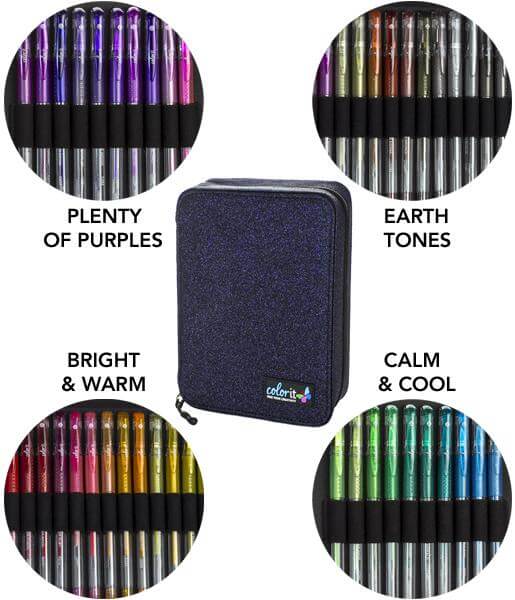 48 GLITTER Gel Pen Set, 48 Ink Refills, Travel Case & Gift Box - Image 4