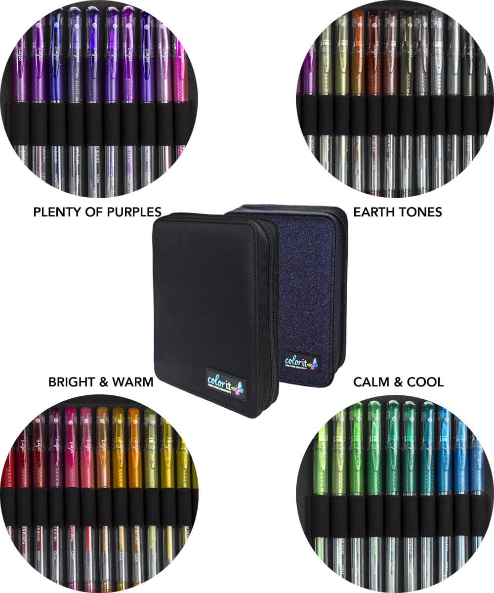 Gel Pen Combination Pack - 96 Gel Pens, 96 Ink Refills, 2 Travel Cases - Image 4