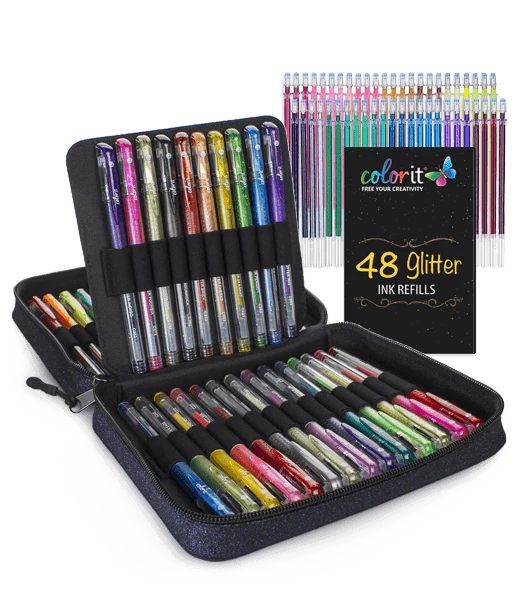 Gel Pen Combination Pack - 96 Gel Pens, 96 Ink Refills, 2 Travel Cases - Image 7