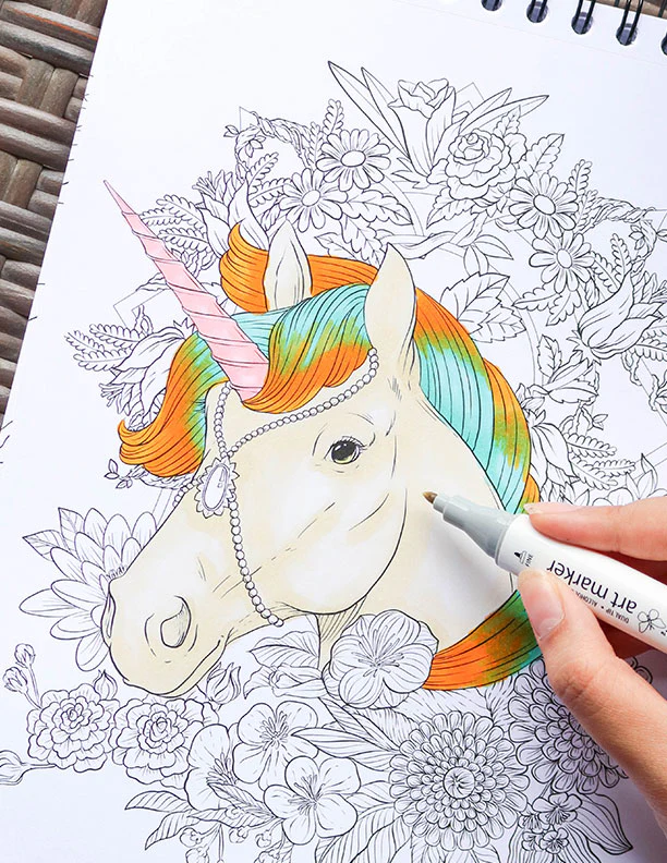 Colorful Unicorns Adult Coloring Book Illustrated By Terbit Basuki - Image 5