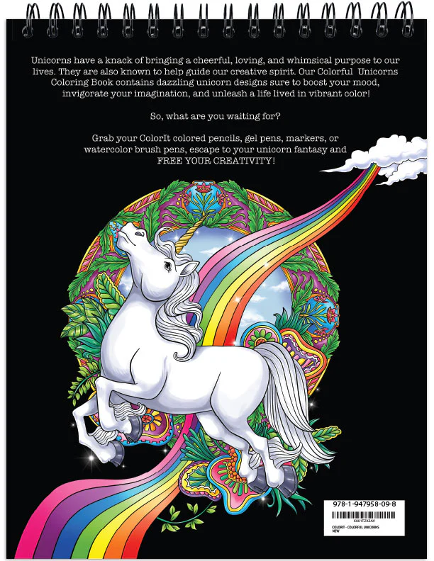 Colorful Unicorns Adult Coloring Book Illustrated By Terbit Basuki - Image 7