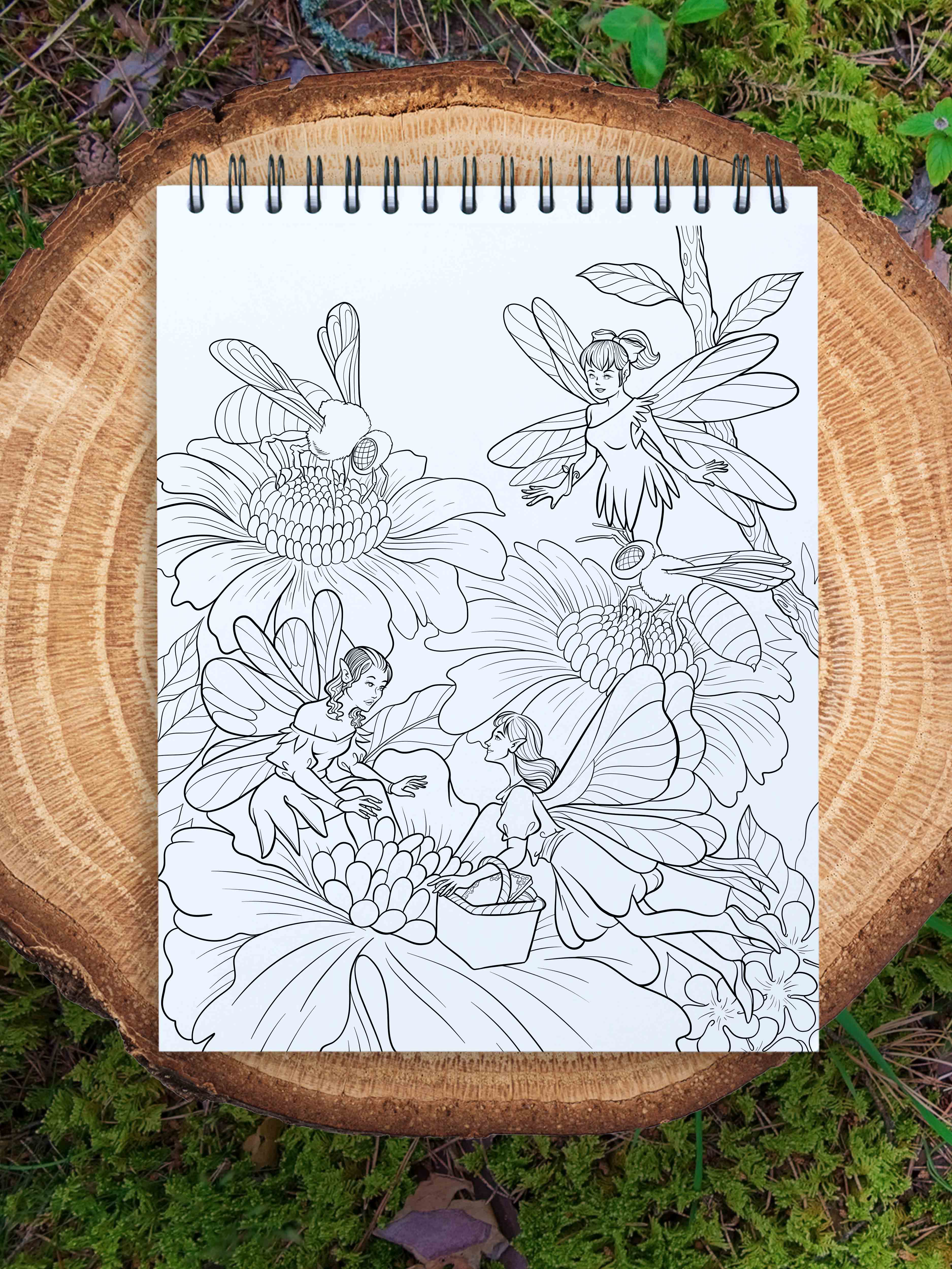 Fairies Coloring Book for Adults by Terbit Basuki - Image 2