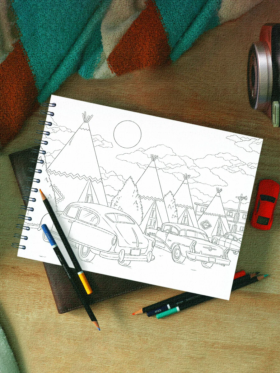 ColorIt Route 66 Adult Coloring Book Illustrated By Hasby Mubarok - Image 6