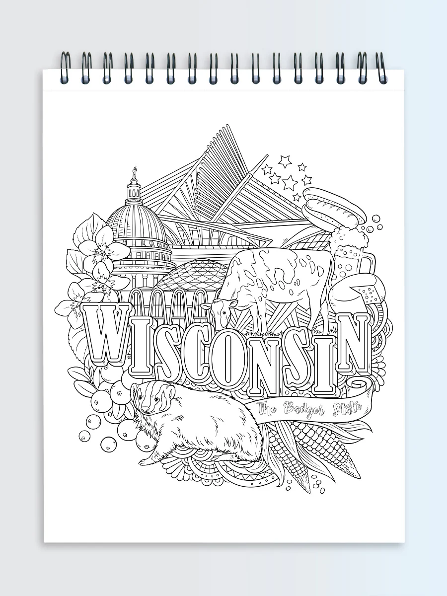 ColorIt The Fifty States Coloring Book for Adults Illustrated by Hasby Mubarok - Image 3