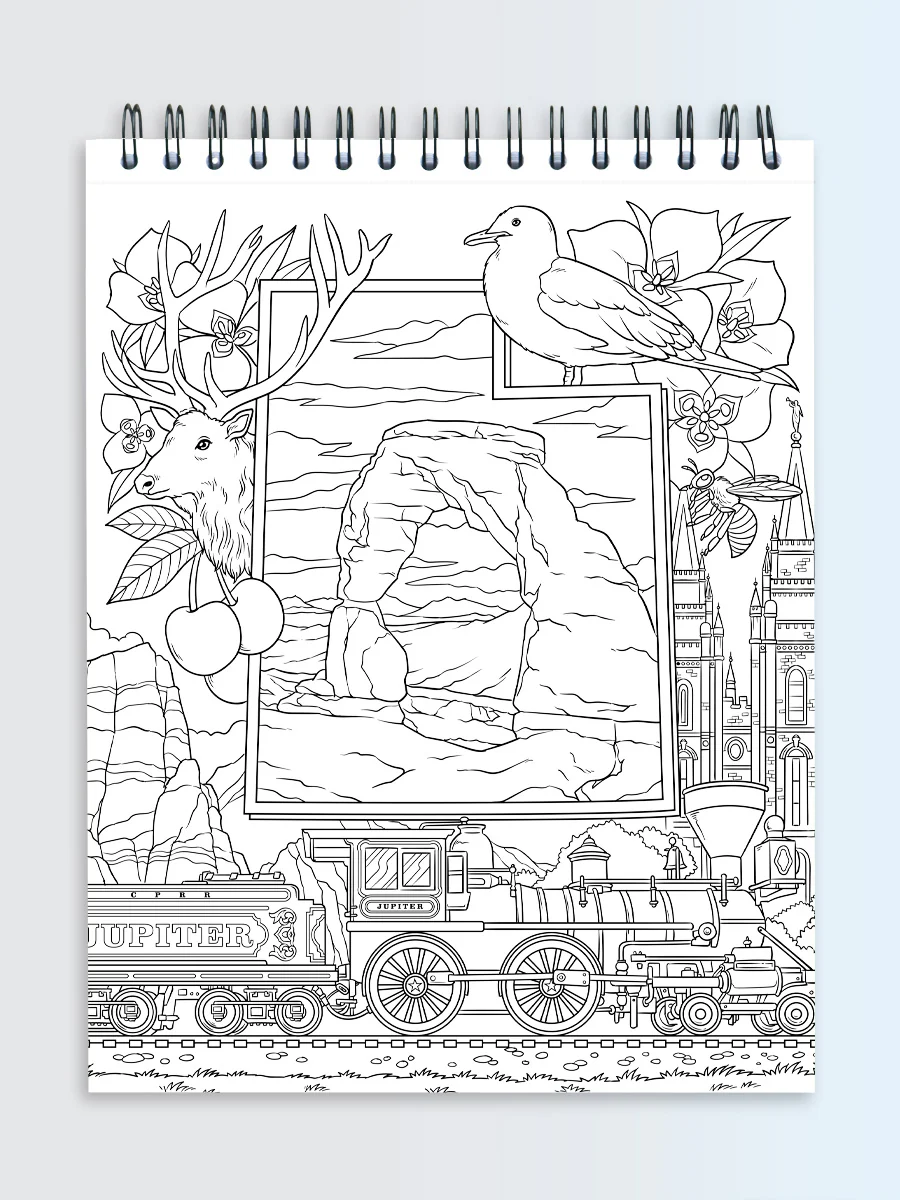 ColorIt The Fifty States Coloring Book for Adults Illustrated by Hasby Mubarok - Image 4