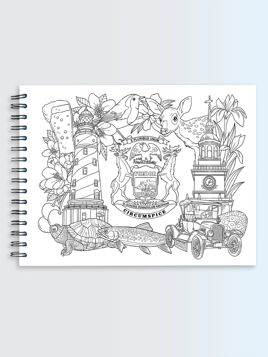 ColorIt The Fifty States Coloring Book for Adults Illustrated by Hasby Mubarok - Image 7