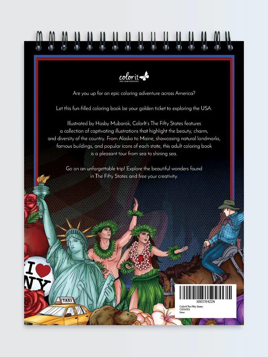 ColorIt The Fifty States Coloring Book for Adults Illustrated by Hasby Mubarok - Image 8