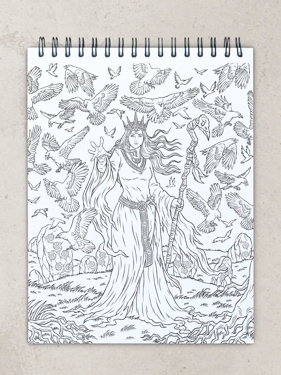 Goddesses Coloring Book for Adults Illustrated by Hasby Mubarok - Image 4