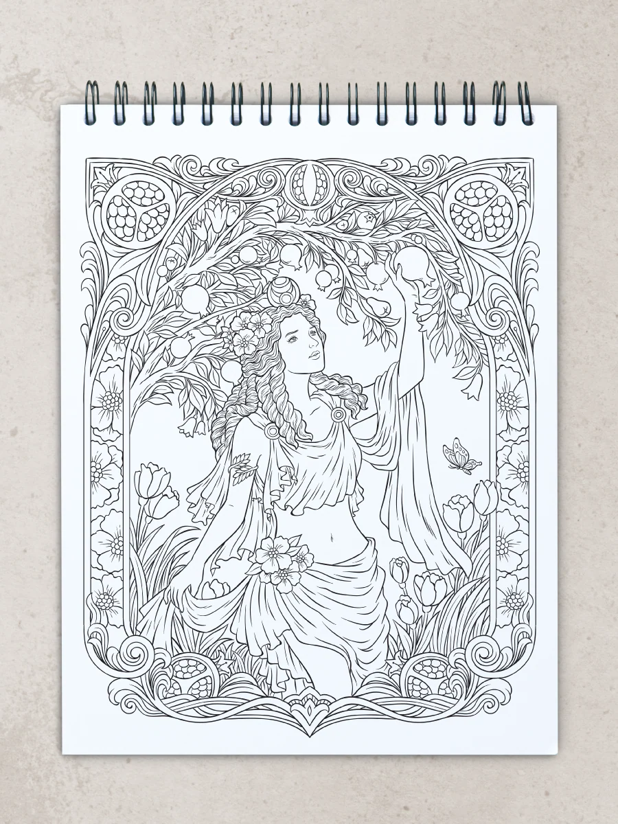 Goddesses Coloring Book for Adults Illustrated by Hasby Mubarok - Image 6