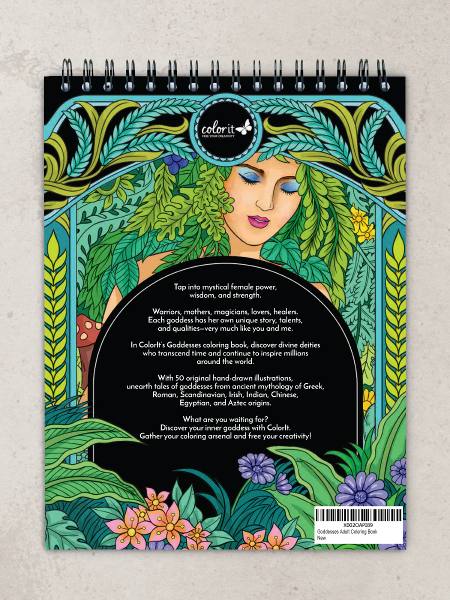 Goddesses Coloring Book for Adults Illustrated by Hasby Mubarok - Image 7